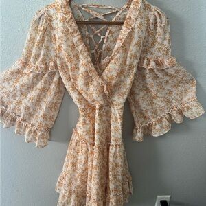 Hello Molly Orange Floral Dress